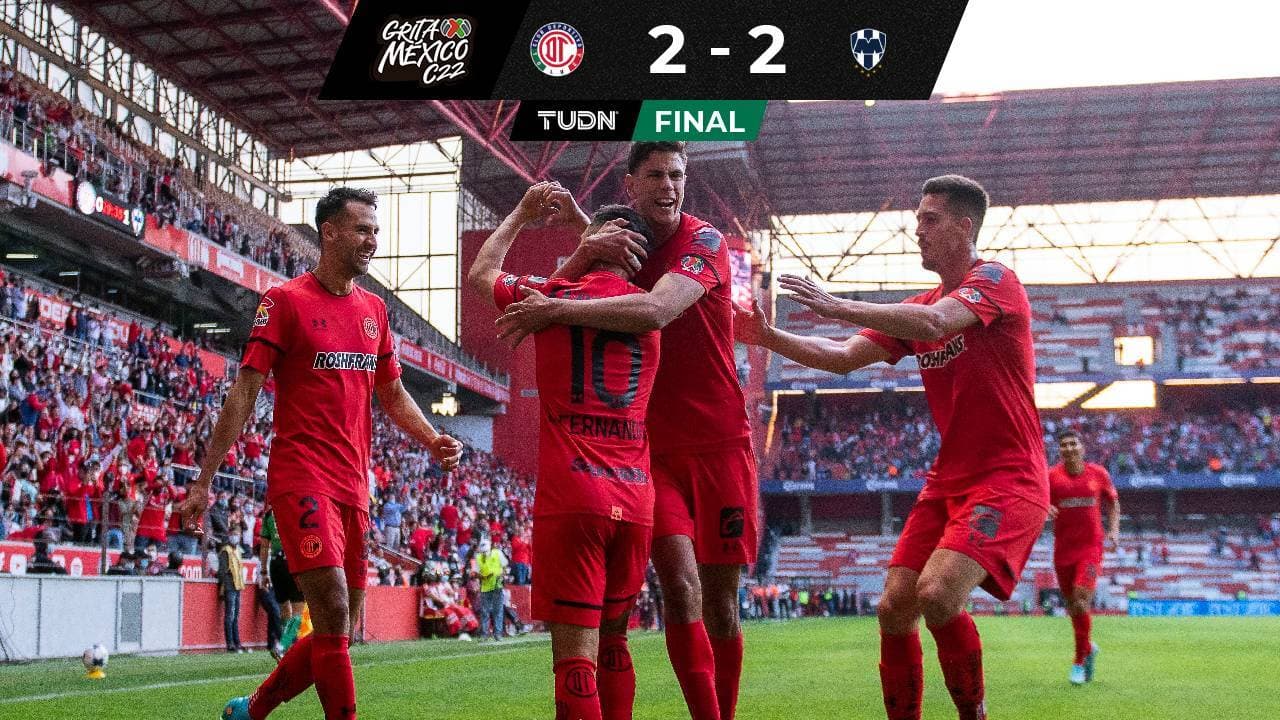 ¡Infernal! Toluca rescata empata ante Rayados con doblete de Leo