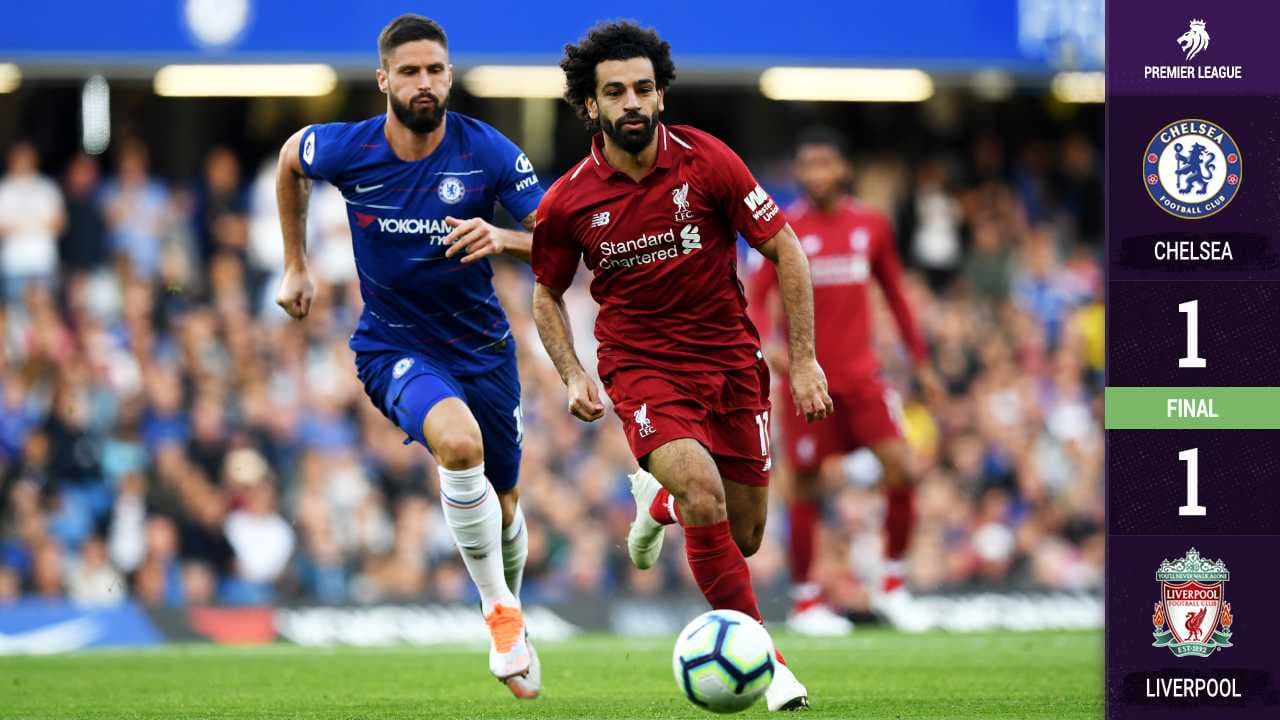 Giroud ante Salah en un gran duelo.