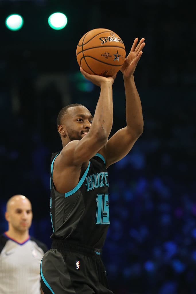 Kemba Walker de los Charlotte Hornets anotó 15 en el reto desde la tercera dimensión.