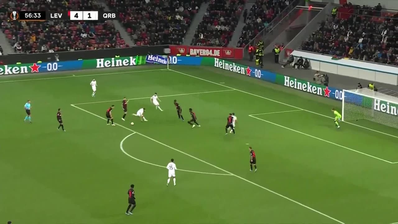 Manita del Leverkusen al Qarabag gracias a este gol de Tapsoba