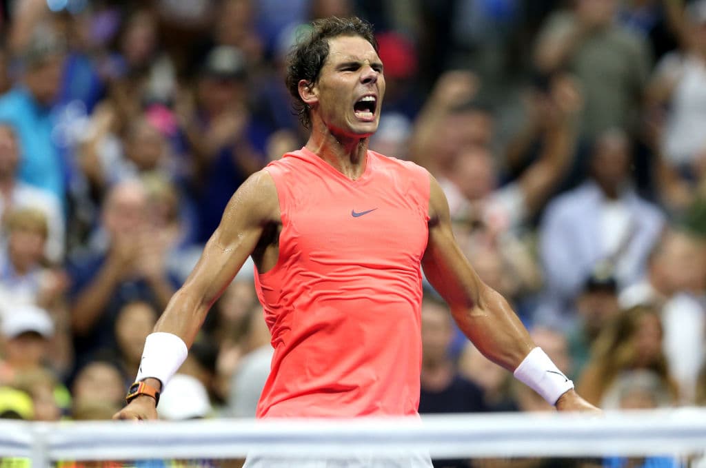 Nadal batalló un encuentro que se alargó antre el joven jugador ruso que no le había ganado un solo set en el historial.