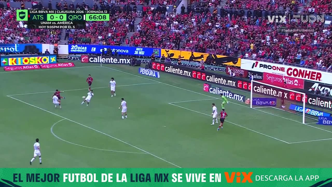 ¡Gamboa se queda cerca del primero de Atlas! La pelota se va por un costado