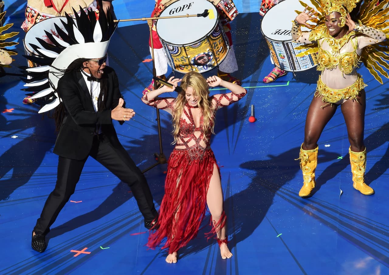 La cantante colombiana volvió a robarse el protagonismo del Mundial en Brasil 2014. Shakira estuvo en la fiesta con su tema 'La La La'.