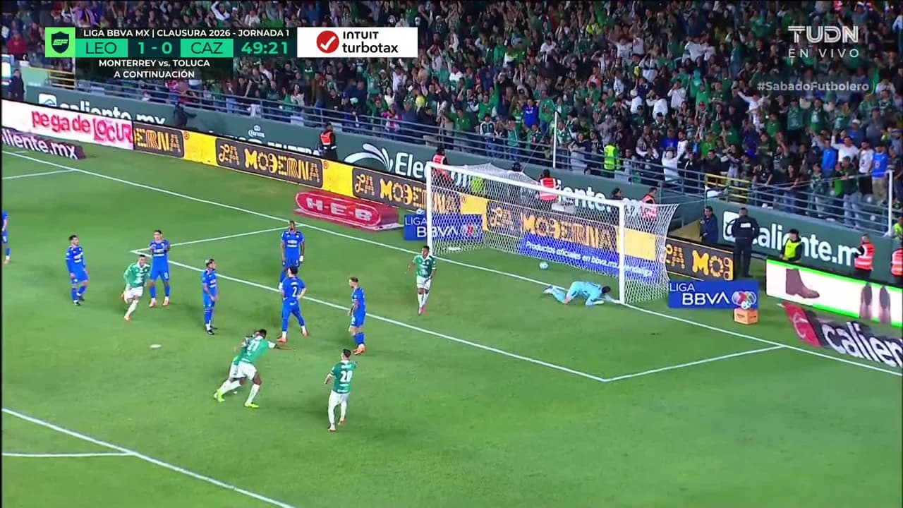 ¡GOL!  anota para León. Bryan Colula