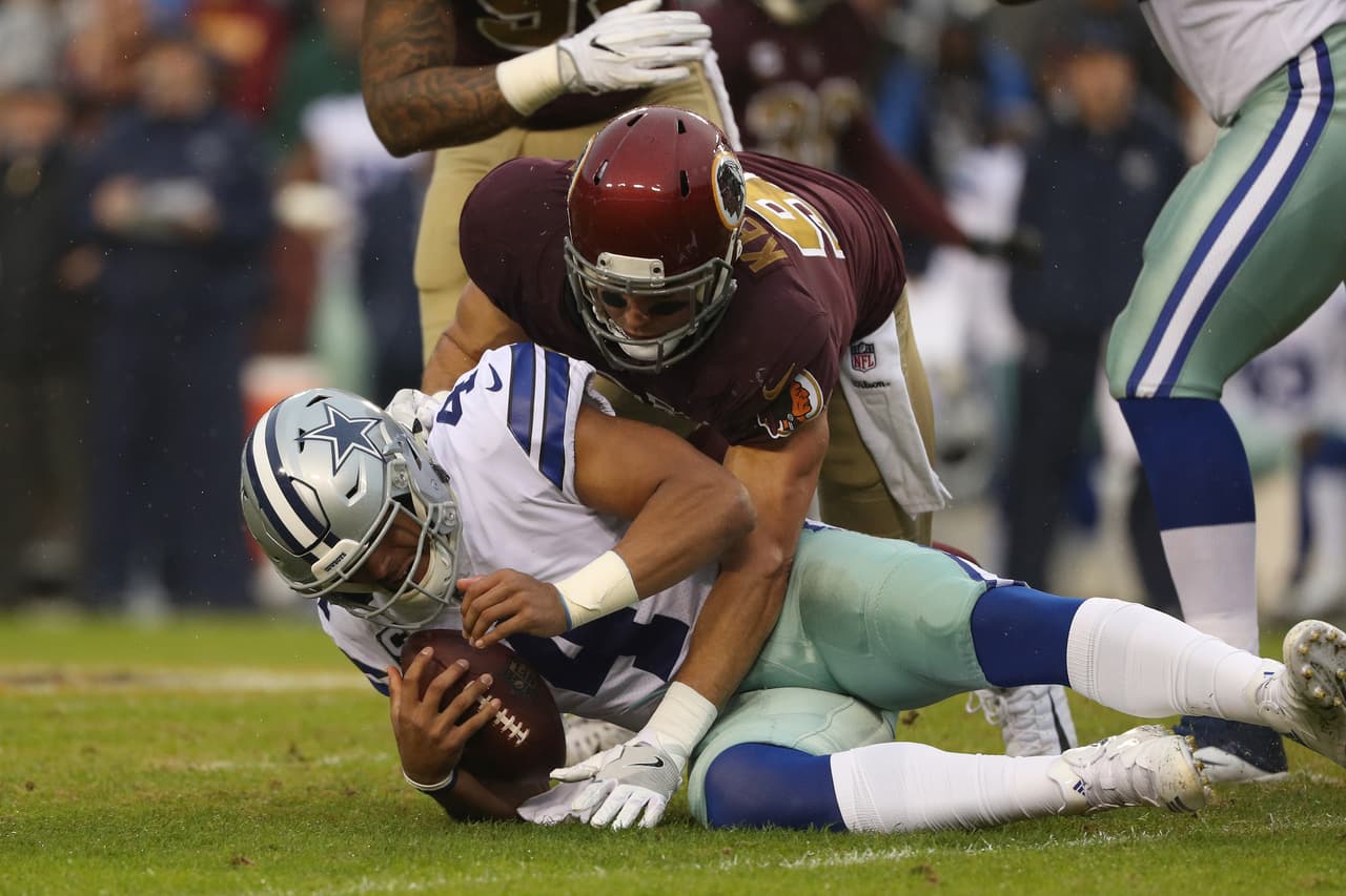 La defensiva de los Redskins mantuvo el juego cerrado y en gran medida fue gracias a los linieros que presionaron a Prescott todo el encuentro. Ryan Kerrigan tuvo par de capturas de mariscal de campo.