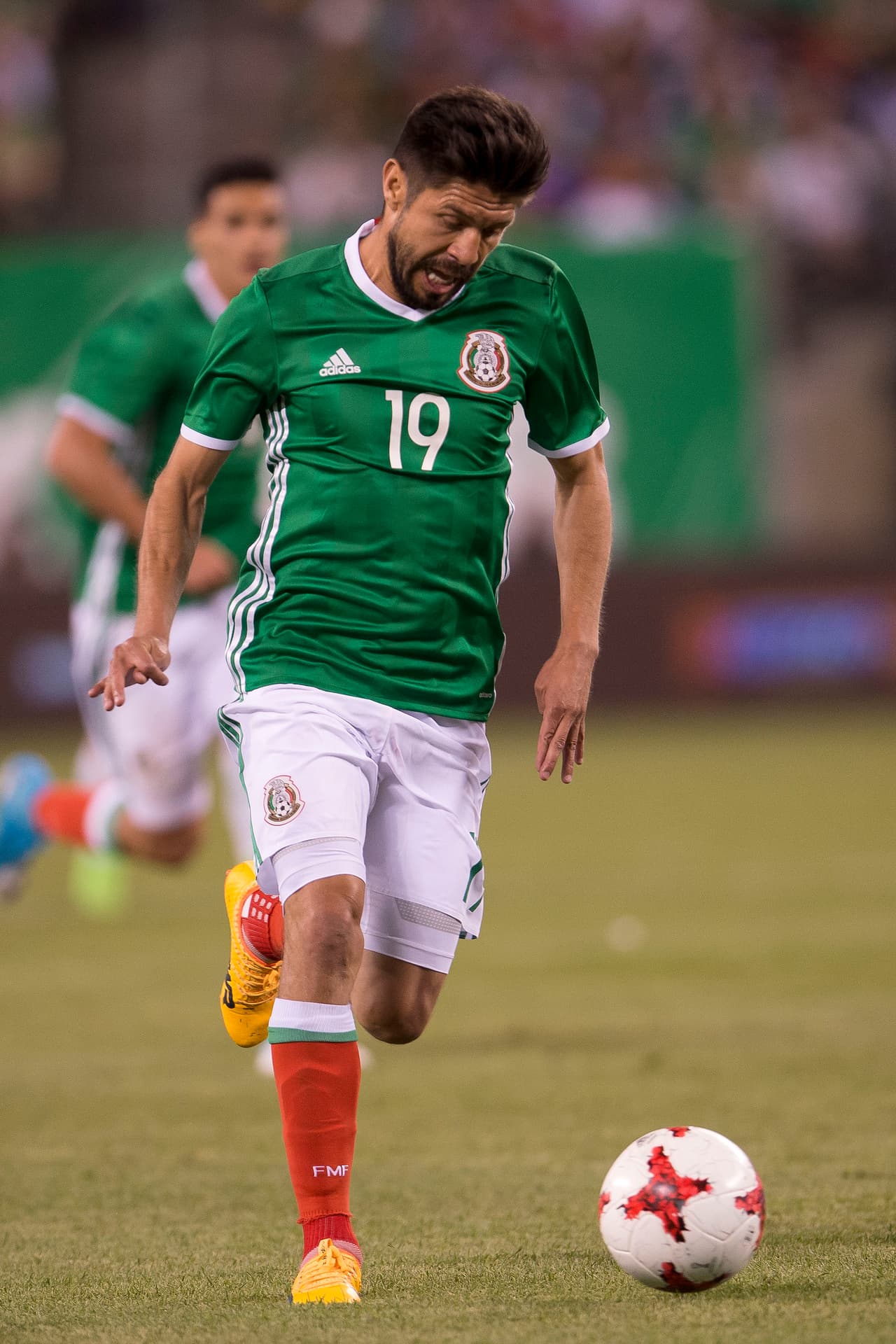Oribe Peralta ingresó para el segundo tiempo en lugar de Héctor Herrera. su presencia sería clave para el tercer gol de México.