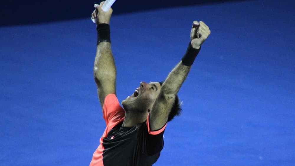 Juan Martín del Potro, instantes después de vencer a Kevin Anderson en la Final del Abierto Mexicano 2018.
