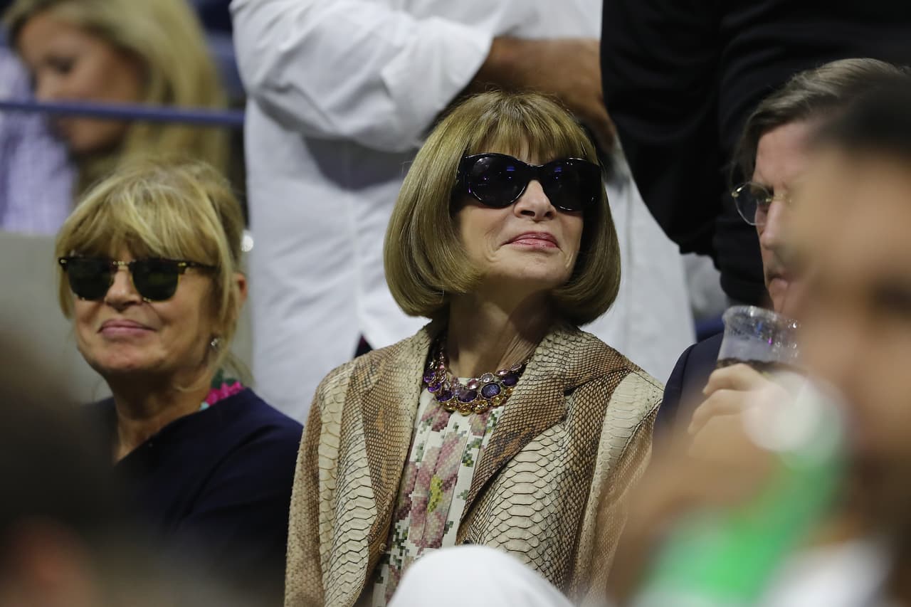 Anna Wintour, editora general de la revista Vogue fue otra de las estrellas que estuvieron presentes en el US Open.