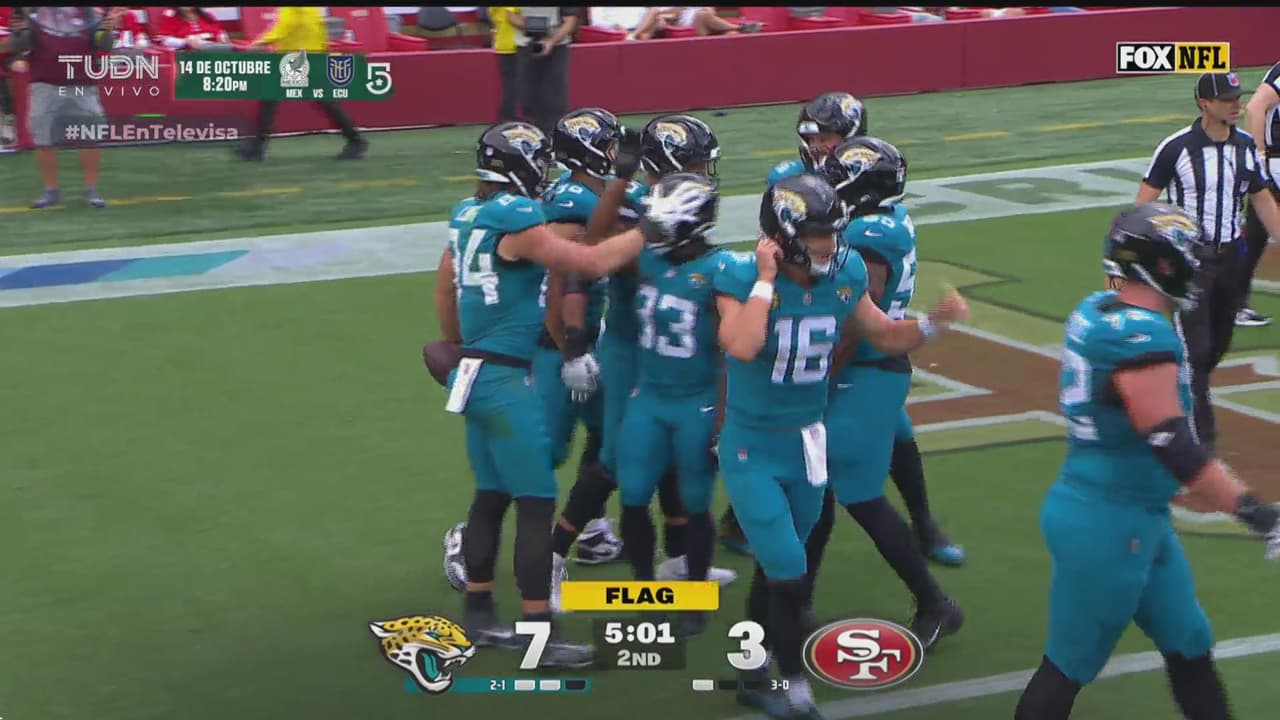 ¡Siguen feroces! Jaguars le vuelve a pegar a los Niners con el touchdown