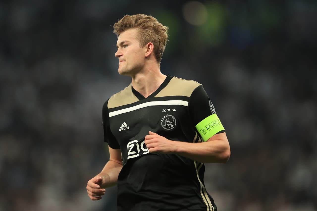 Matthijs de Ligt of AFC Ajax during the UEFA Champions League Semi Final first leg match between Tottenham Hotspur and Ajax at at the Tottenham Hotspur Stadium on April 30, 2019 in London, England.