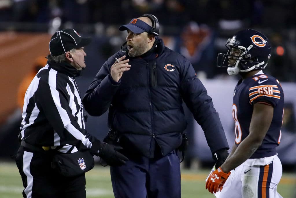 Mitchell Trubisky y Jared Goff se combianron para siete intercepciones en el partido, con tres y cuatro respectivamente.