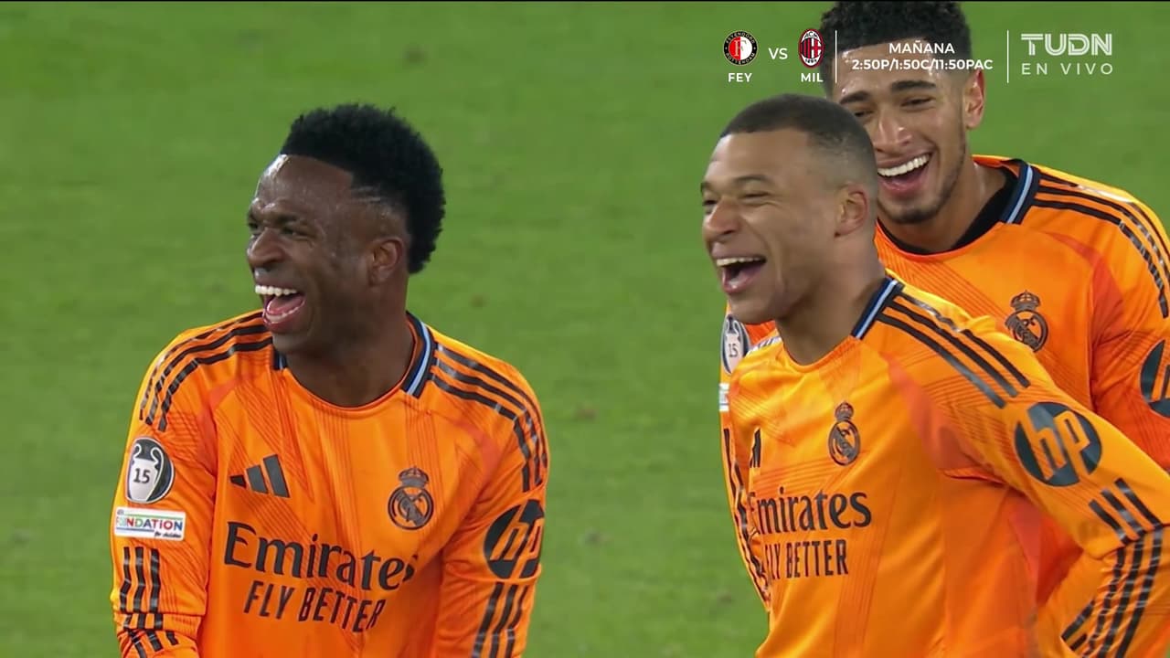 ¡Gol del Real Madrid! Mbappé anota y Vini se burla de su disparo