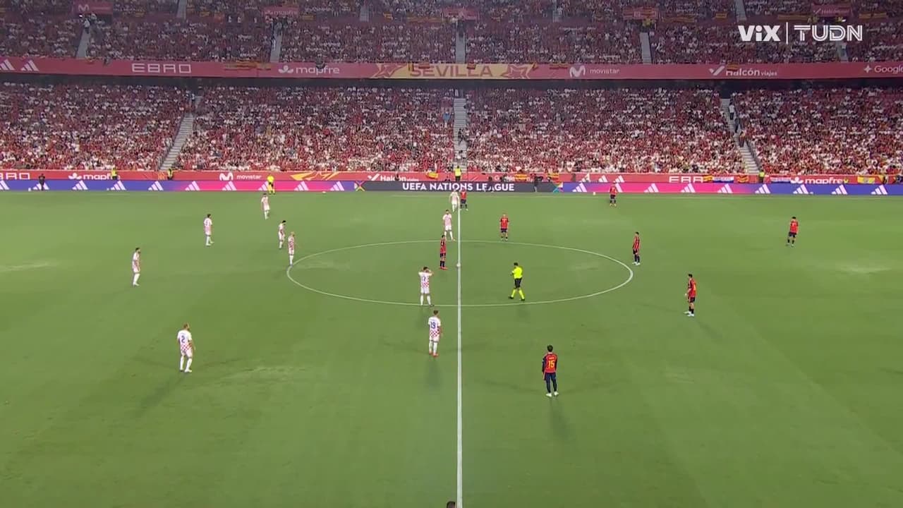 ¡Inicia el encuentro! Ya juegan España y Croacia en el Sánchez Pizjuan
