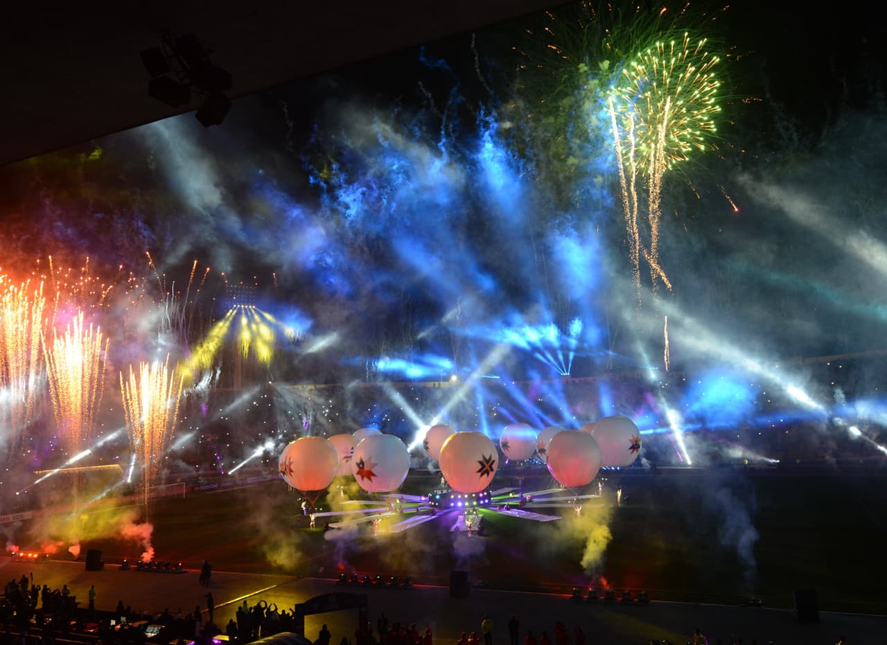 Las naciones participantes en la Copa eran representadas con balones de futbol