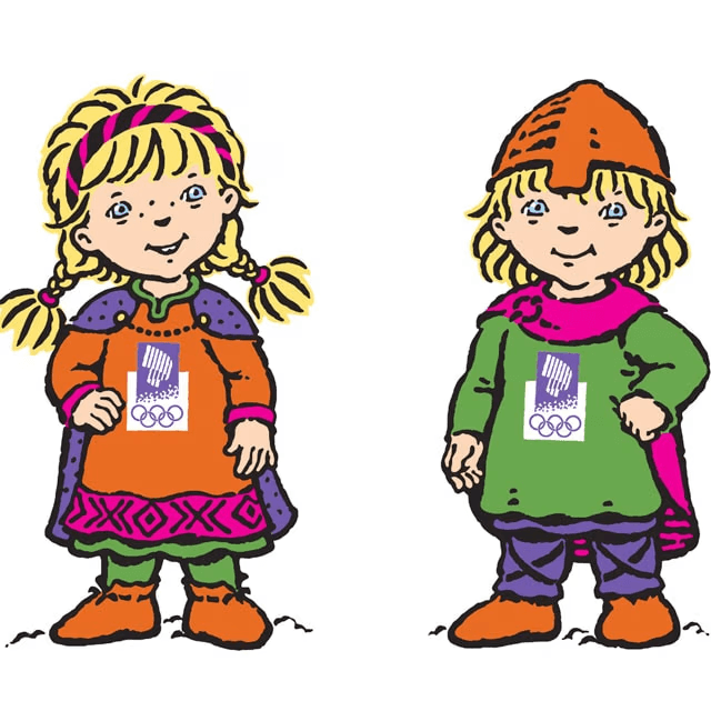 <b>Haakon y Kristin- Lillehammer 1994</b>
<br>
<br>Las mascotas de esta edición son un motivo de orgullo para México y Noruega, pues es poco conocido que el arquitecto mexicano Javier Ramírez Campuzano los ideó y diseñó a partir de la historia y cultura del país nórdico.
<br>
<br>Primero se encargó de Haakon, inspirándose en la historia de Håkon IV Håkonson, que con 13 años se convirtió en rey de Noruega en 1217 y culminaría en 1263; posteriormente, Ramírez creó a Kristin inspirándose en el nombre y aspecto de su hija de entonces 3 años; coincidentemente, se supo que Kristin era nombre de una de las tías del rey.