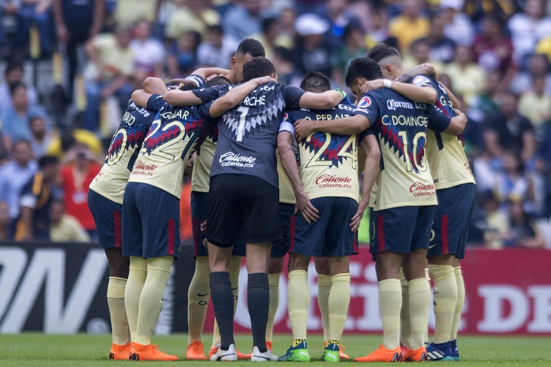 Marchesín, Aguilar, Aguilera, Valdez, Ibarra, Mateus, Guido, Ménez, Martín, Oribe y Cecilio fueron los titulares de las Águilas.