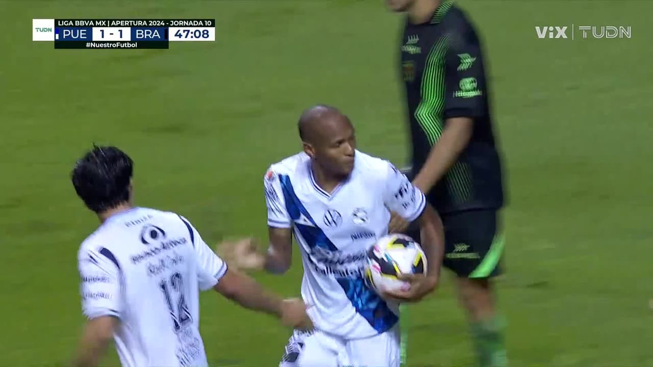 ¡Gol de Puebla! Quiñones lo empata desde los once pasos