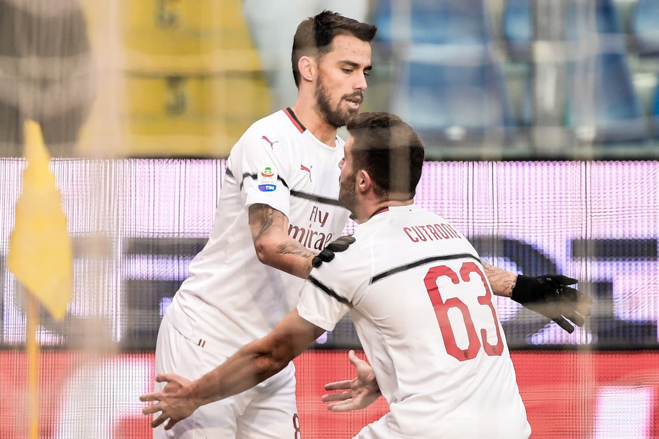 Suso anotó el 0-2 a domicilio al minuto 38 del segundo tiempo tras pase de Cutrone.