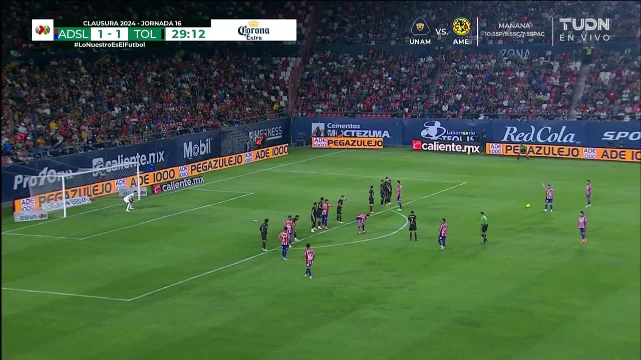 ¡GOOOL! Jesús Angulo anota para Toluca.