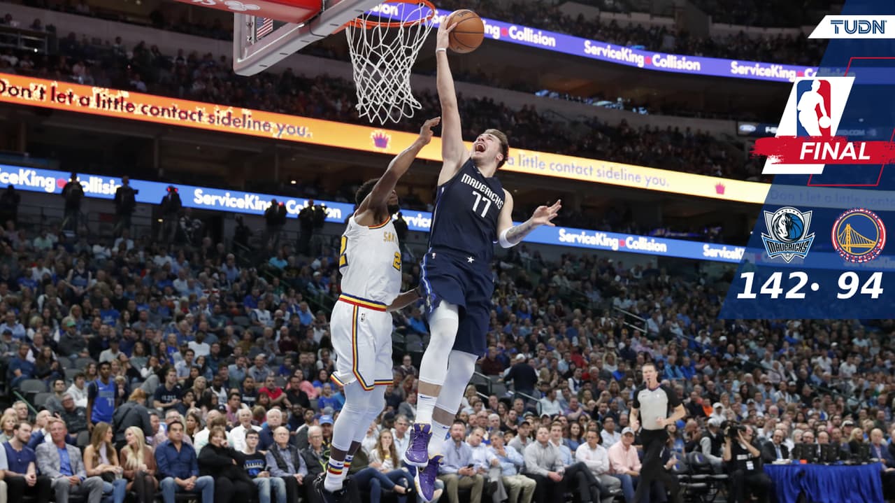Con histórico partido de Doncic, los Mavs aplastan a Warriors