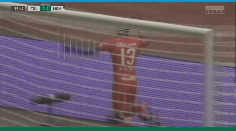 Alan Medina de Toluca, no pudo contener la goliza que le propinó Cantú por parte de Monterrey. Los goles corrieron por parte de Maxi Meza (2), Funes Mori (3), Dorlan Pavón (2) y Gallardo.