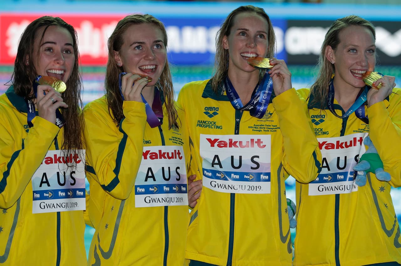 Equipo femenil de Australia rompe el récord 4x200 en Gwangju