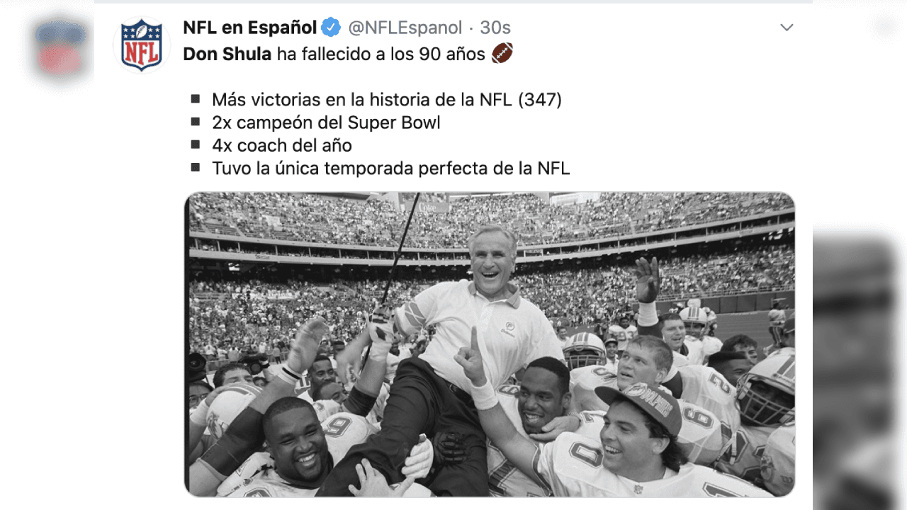 Inesperado fallecimiento de Don Shula conmociona al deporte y así reaccionan en redes sociales.