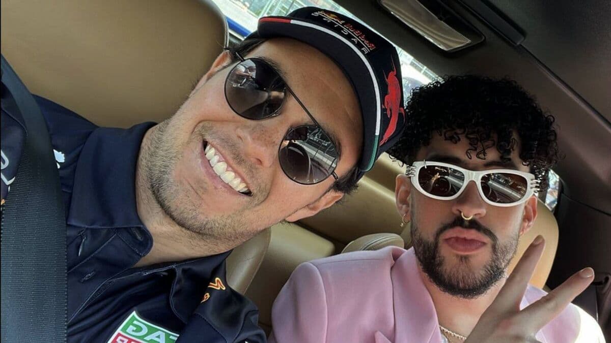 Y a Miami le llego…Checo Pérez arribó a la carrera con Bad Bunny