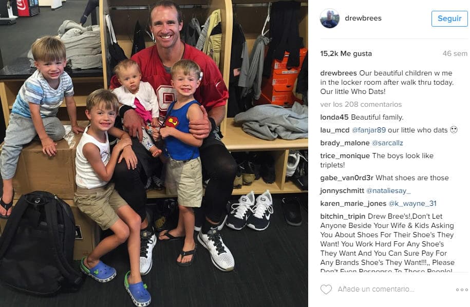 Drew Brees, otro papá exitoso en el deporte.