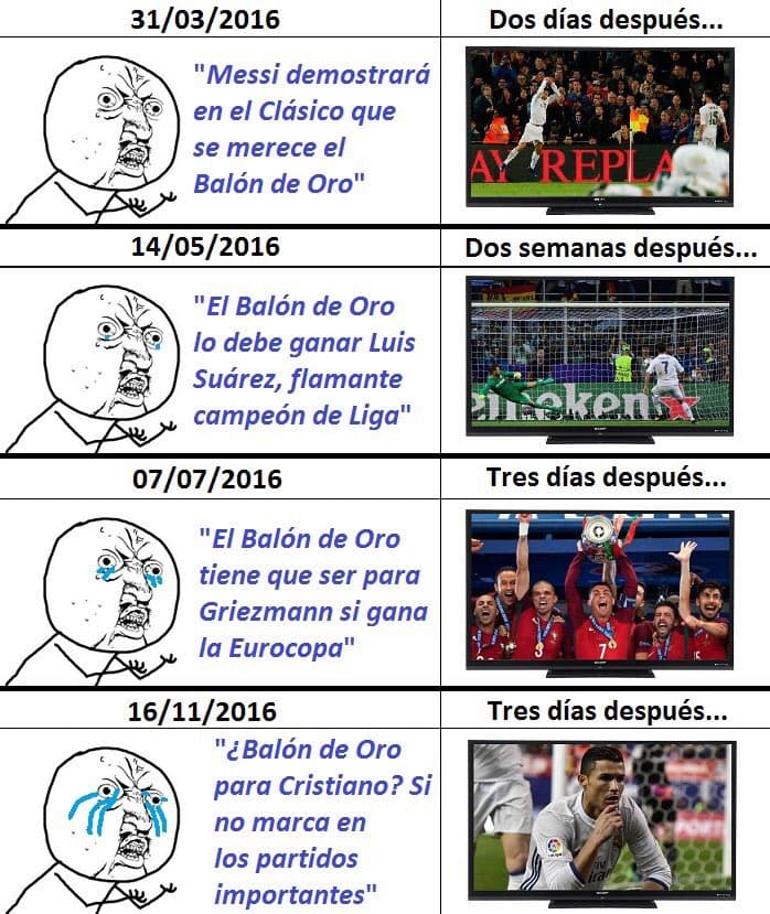 Memes ronaldo balon de oro