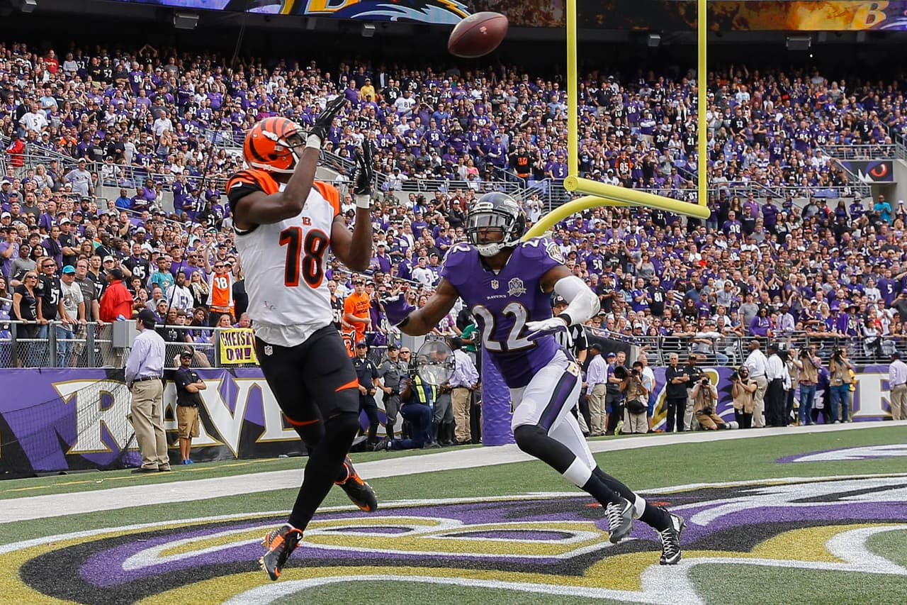 5.- El receptor de Cincinnati A.J. GREEN sumó 10 atrapadas para 227 yardas y dos touchdowns, incluyendo la anotación de siete yardas con 2:10 minutos restando en el triunfo de los Bengals 28-24 en Baltimore. (Foto: AP-NFL).