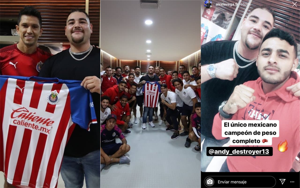 El campeon mundial de boxeo mexicano visitó a las Chivas en su vestuario previo a su encuentro frente al Pachuca.