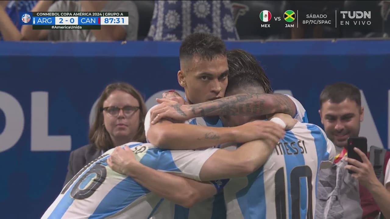 ¡Ahora sí! Lautaro marca de cañito el 2-0 de Argentina