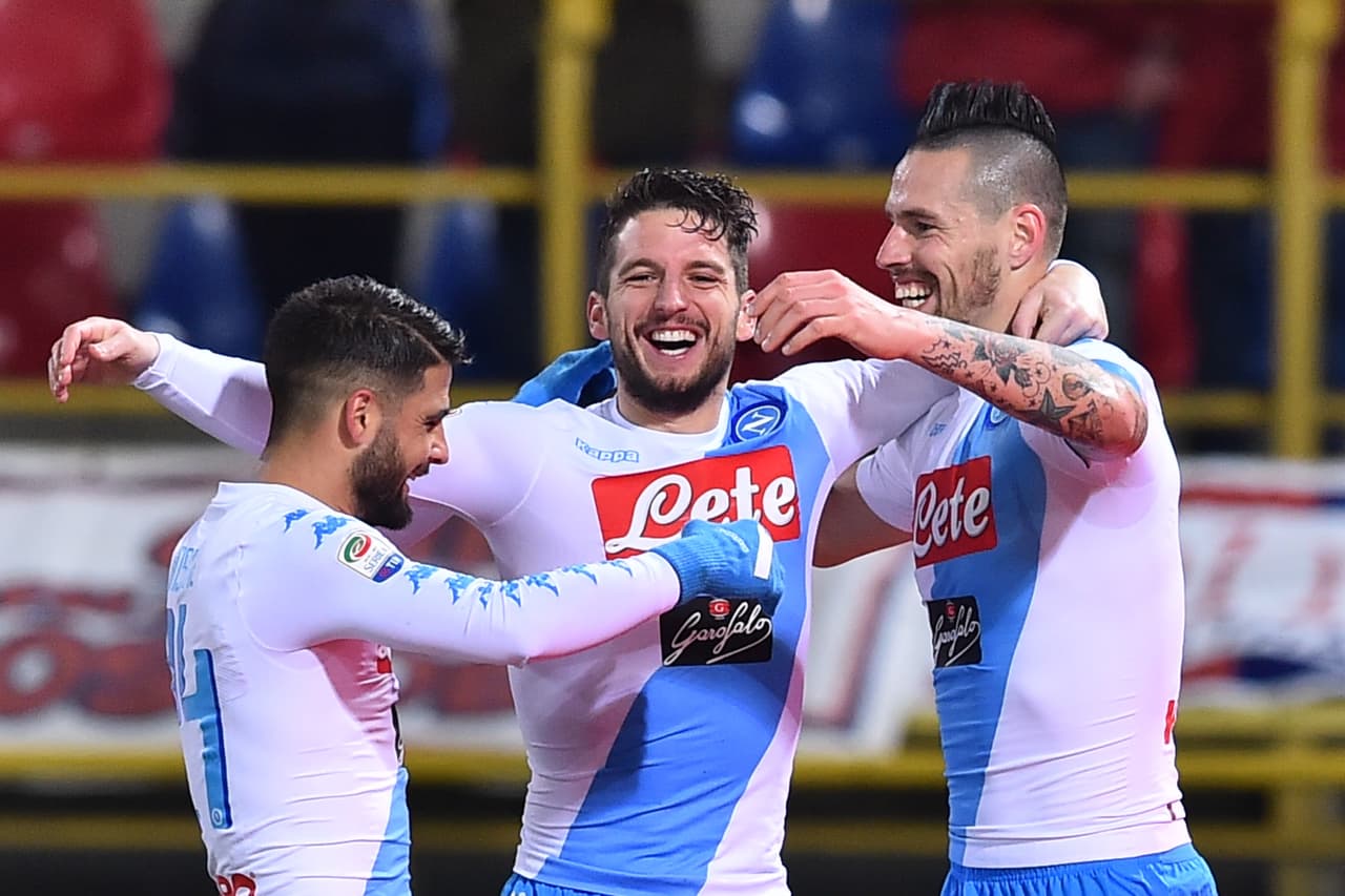 En una noche histórica Napoli goleó 7-1 como visitante al Bologna