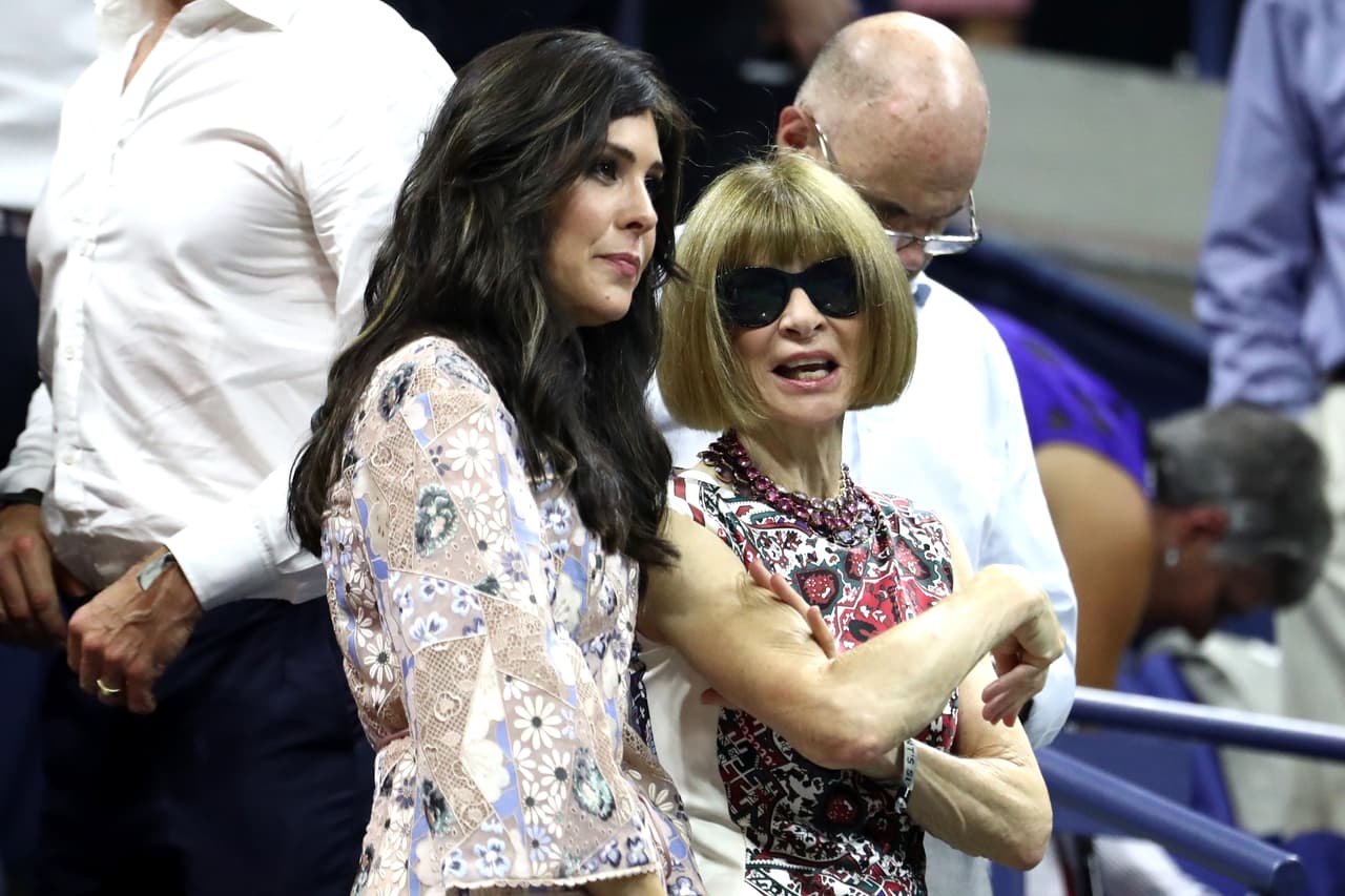 Anna Wintour, editora de la popular Revista Vogue ha sido vista ya en dos días del Grand Slam.