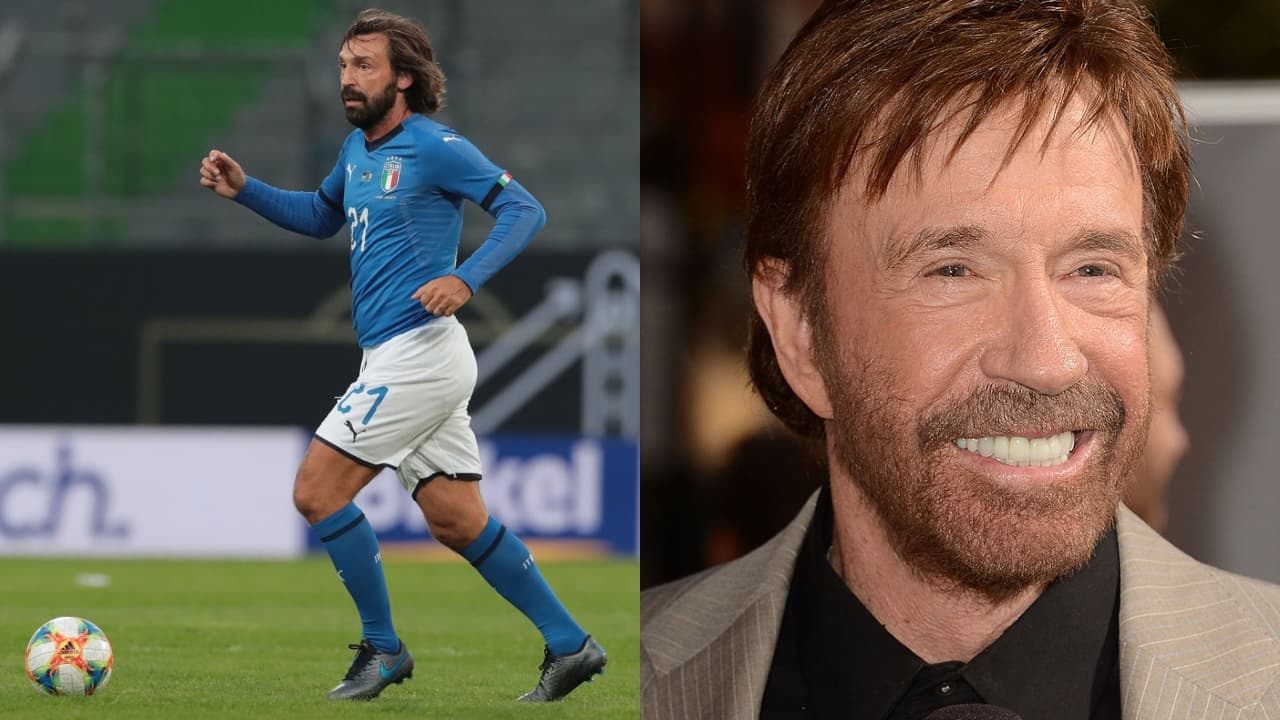 Andrea Pirlo y Chuck Norris | El astro italiano podría dedicarse a las películas de acción. Sin duda.
