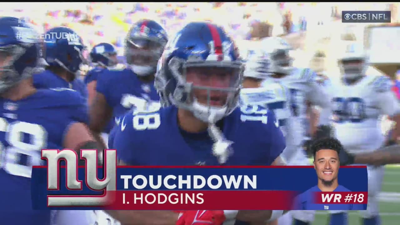 ¡Sin problema! Hodgins anota entre dos defensivos y Giants dobla su ventaja