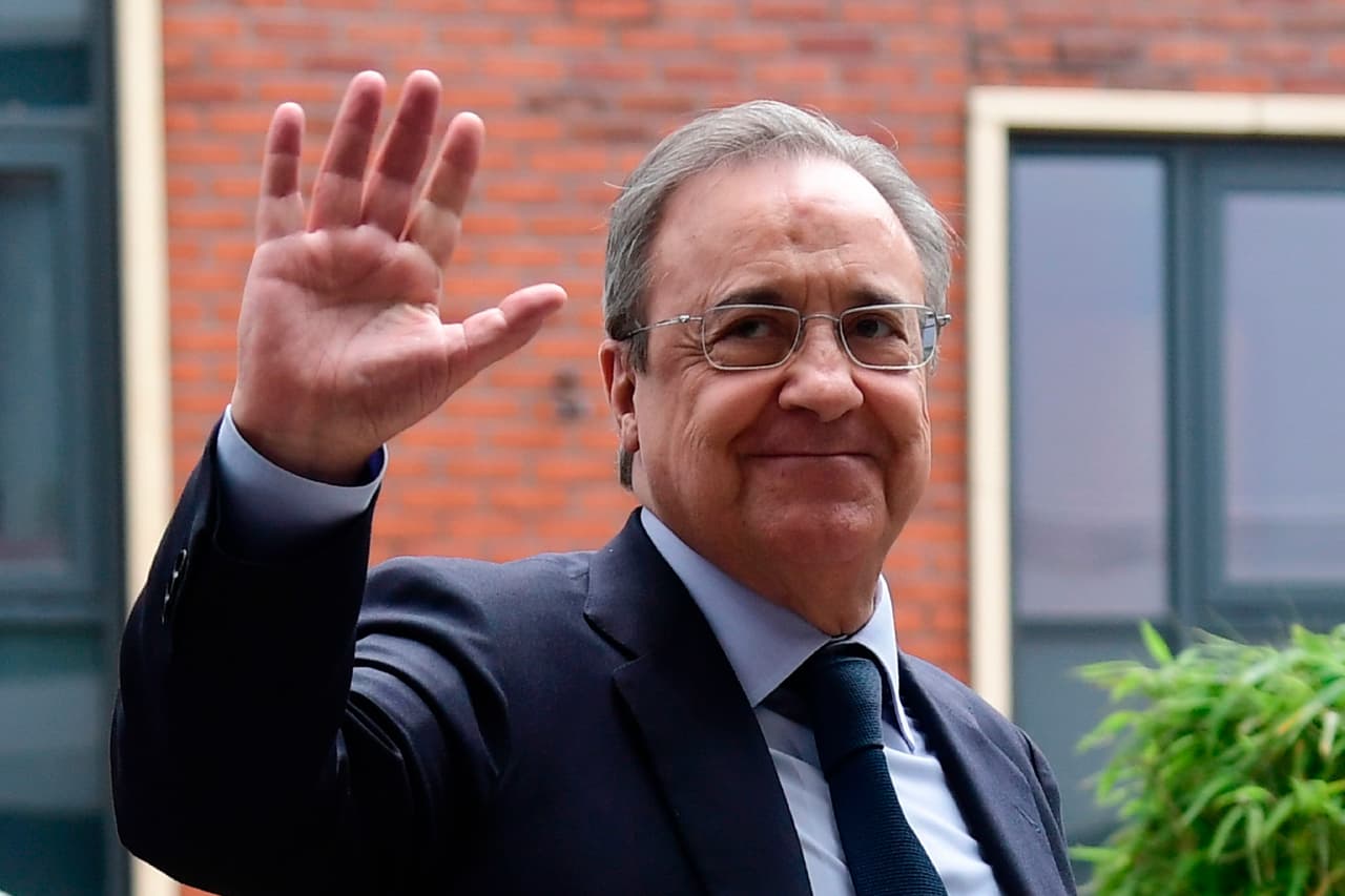 En el hotel del Madrid también apareció el presidente Florentino Pérez, la cabeza principal del múltiple campeón español.