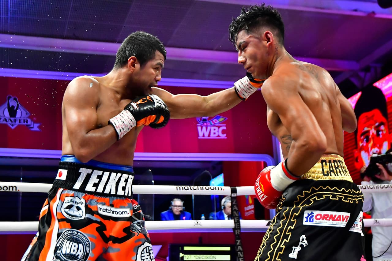 El nicaragüense retuvo el título Supermosca de la Asociación Mundial de Boxeo por decisión unánime. Con tarjetas de 118-110, 116-112 y 117-111, el retador hizo un combate serio, pero no le alcanzó.