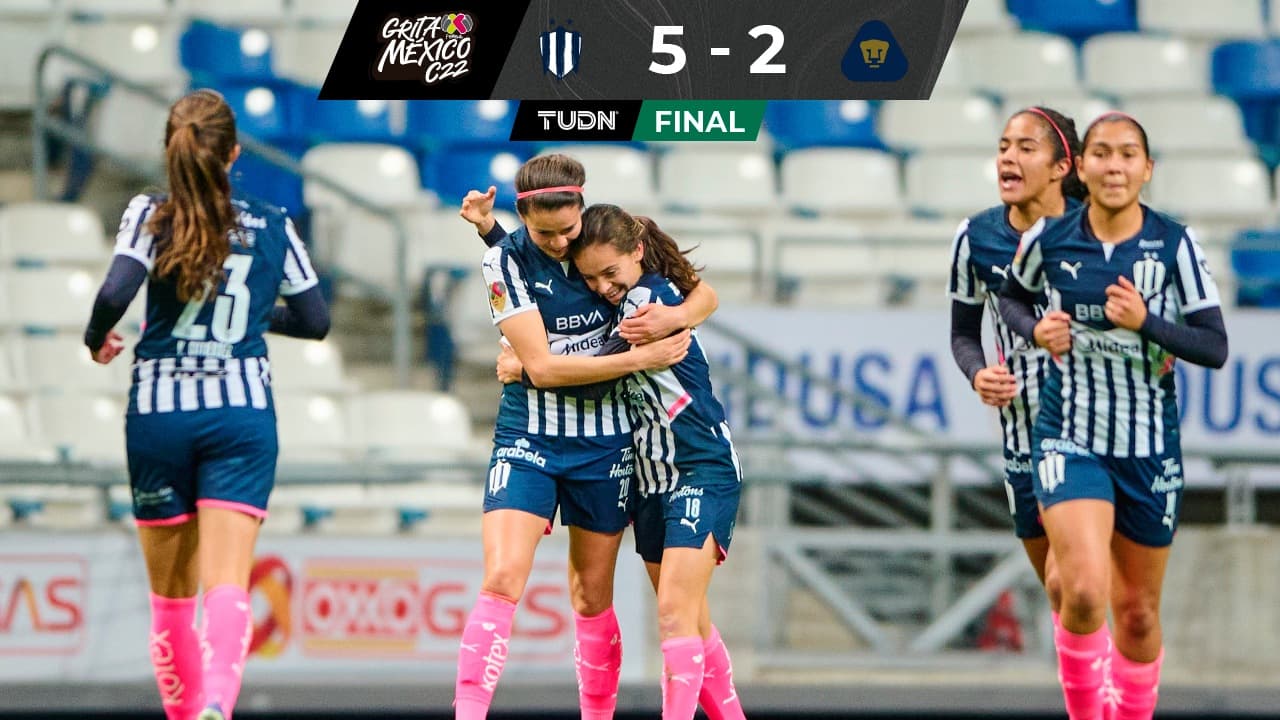 Rayadas le pasa por encima a Pumas y sigue intratable en Liga MX Femenil