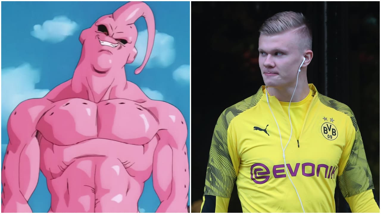 <b>Erling Haaland y Majin Boo</b>
<br>El actual goleador del Borussia Dortmund tiene el mismo semblante del icónico personaje de la serie de manga y anime 'Dragon Ball'.