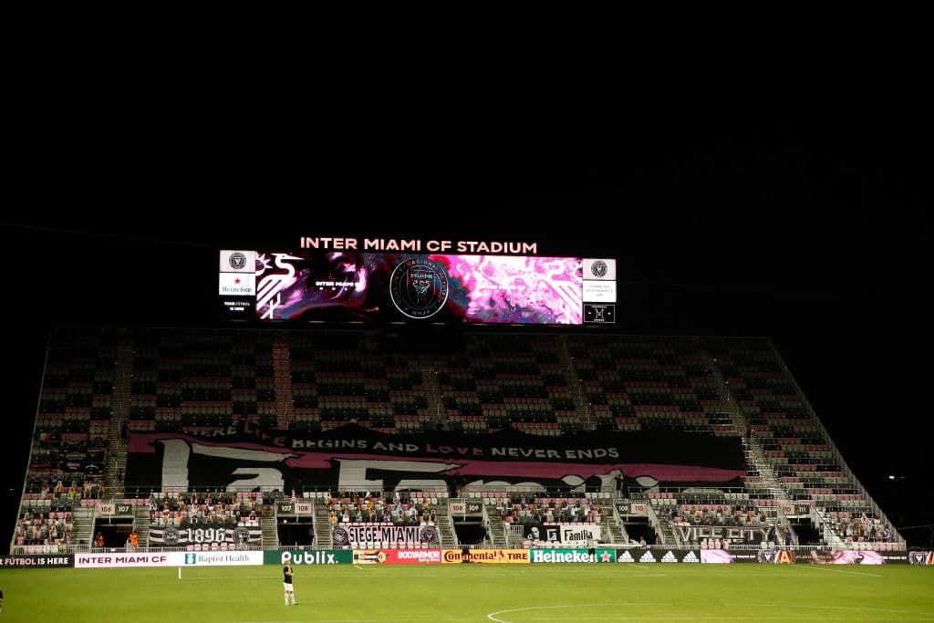 Así lució el campo del Inter Miami tras el anuncio.