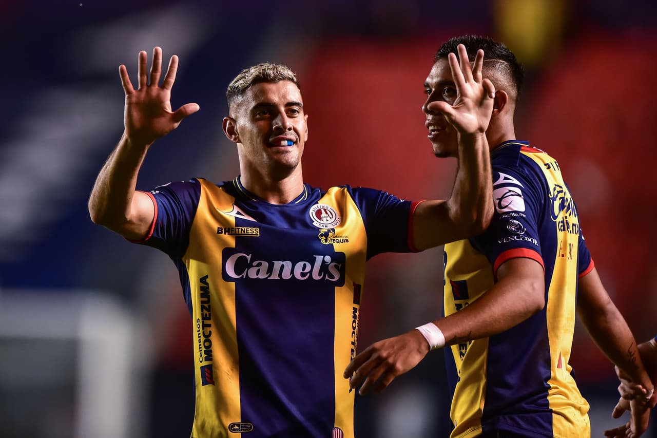 Con un hat trick de Germán Berterame y gol de Facundo Waller, Atlético San Luis golea 4-1 a Tijuana.