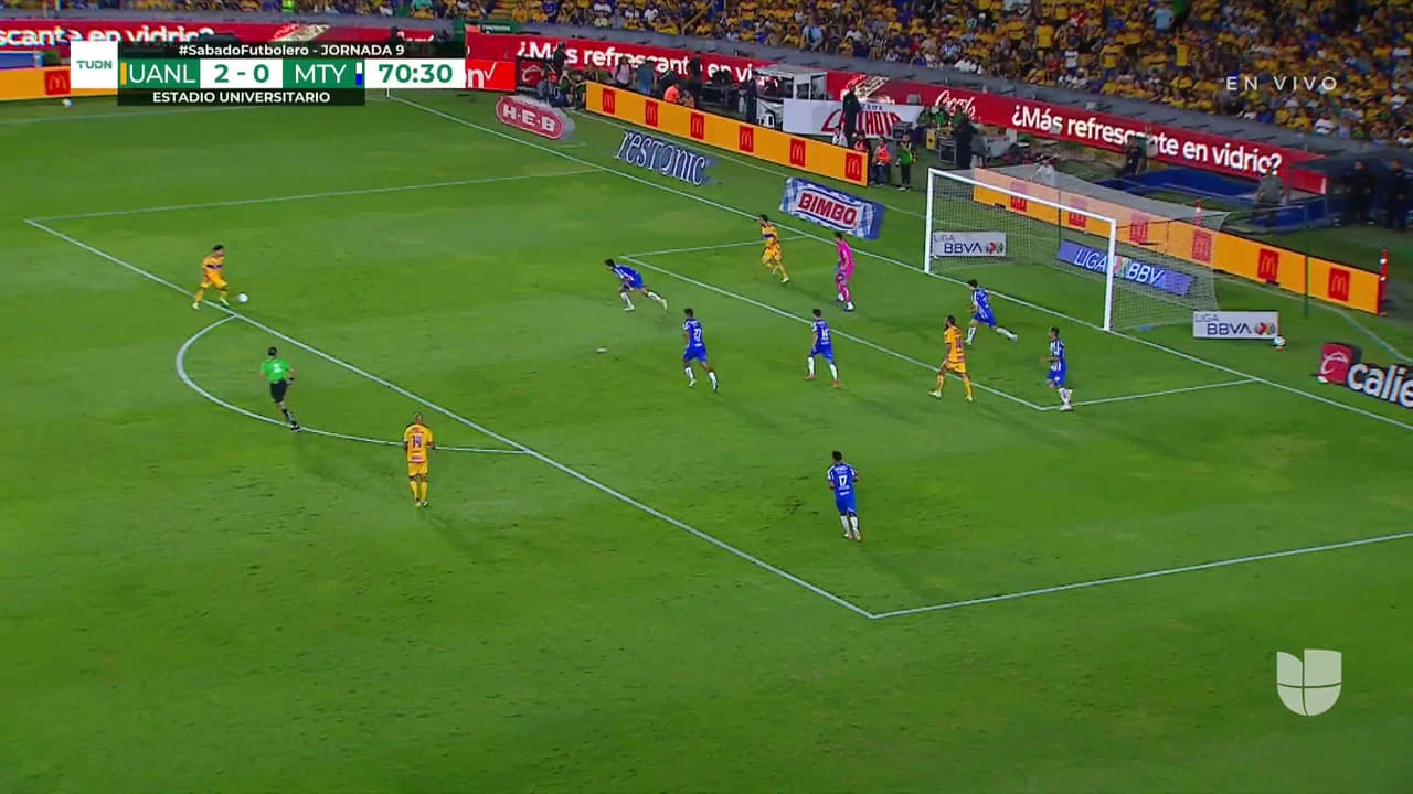 ¡GOL!  anota para Tigres. Diego Lainez