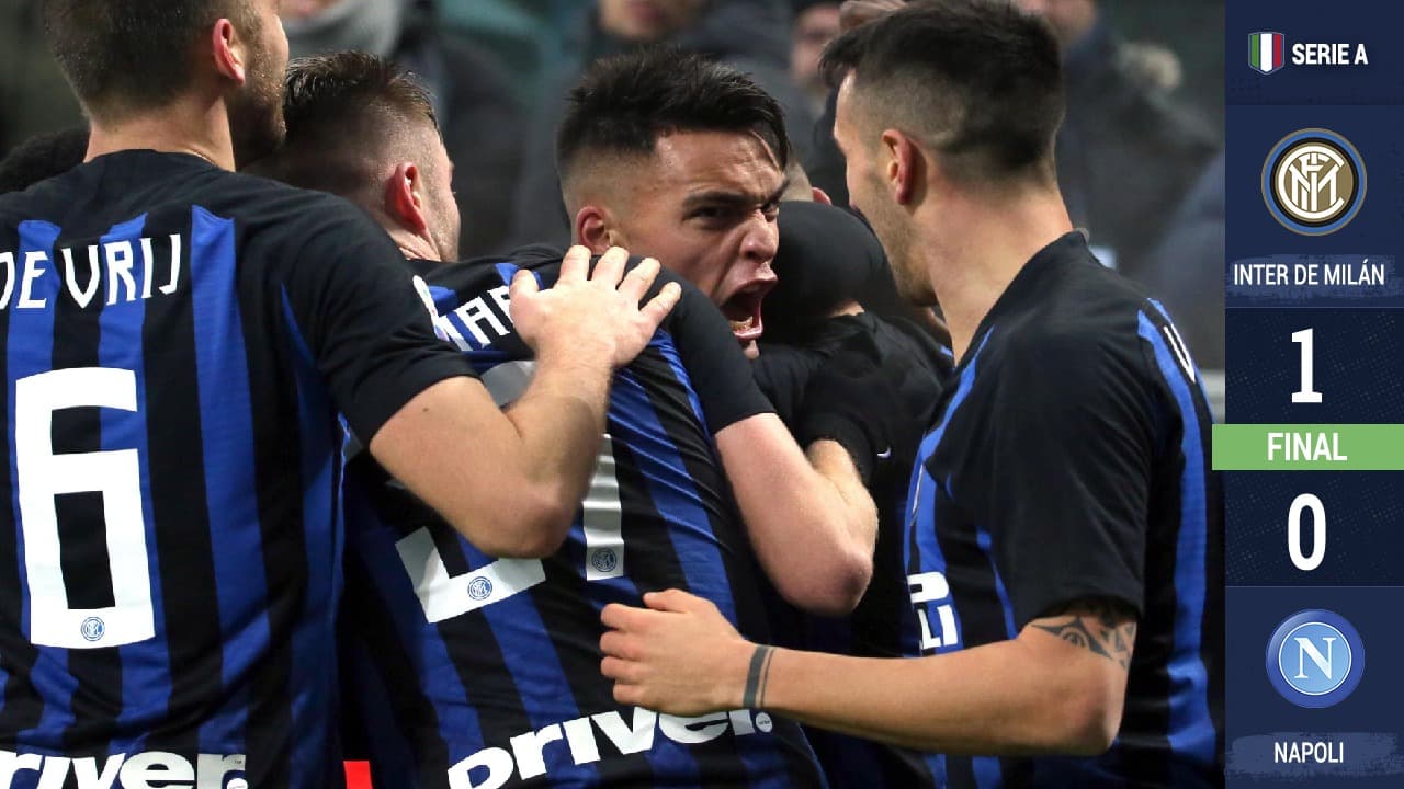 El Inter de Milán gana 'in extremis' al Napoli y salva a Juventus