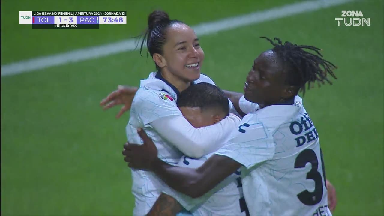 ¡Cae el tercero! Charlyn se escapa y ante la portera define el 1-3 de Pachuca