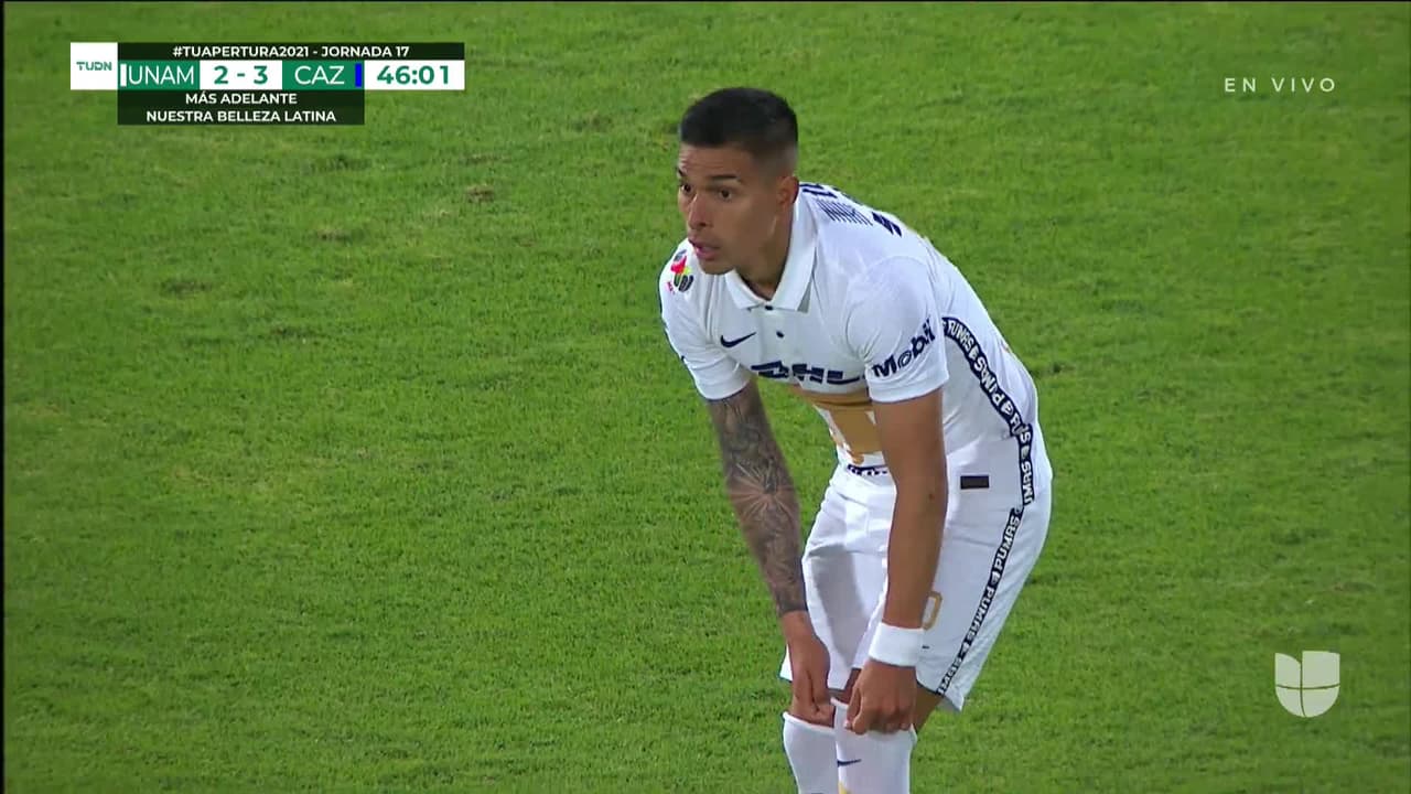 ¡GOL!  anota para Pumas UNAM. Favio Álvarez