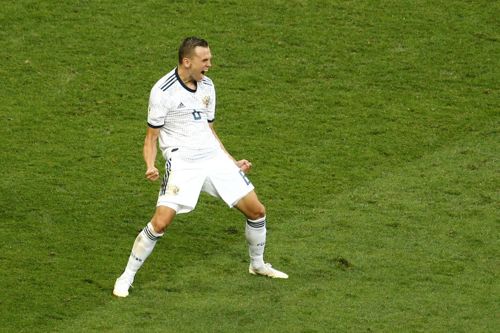 Cheryshev tuvo una celebración especial porque su formación futbolística la tuvo precisamente en España.