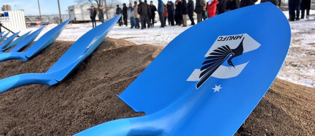En medio del invierno el club comenzó la construcción de su estadio, que estará completo en 2018. (Crédito: Minnesota United FC)