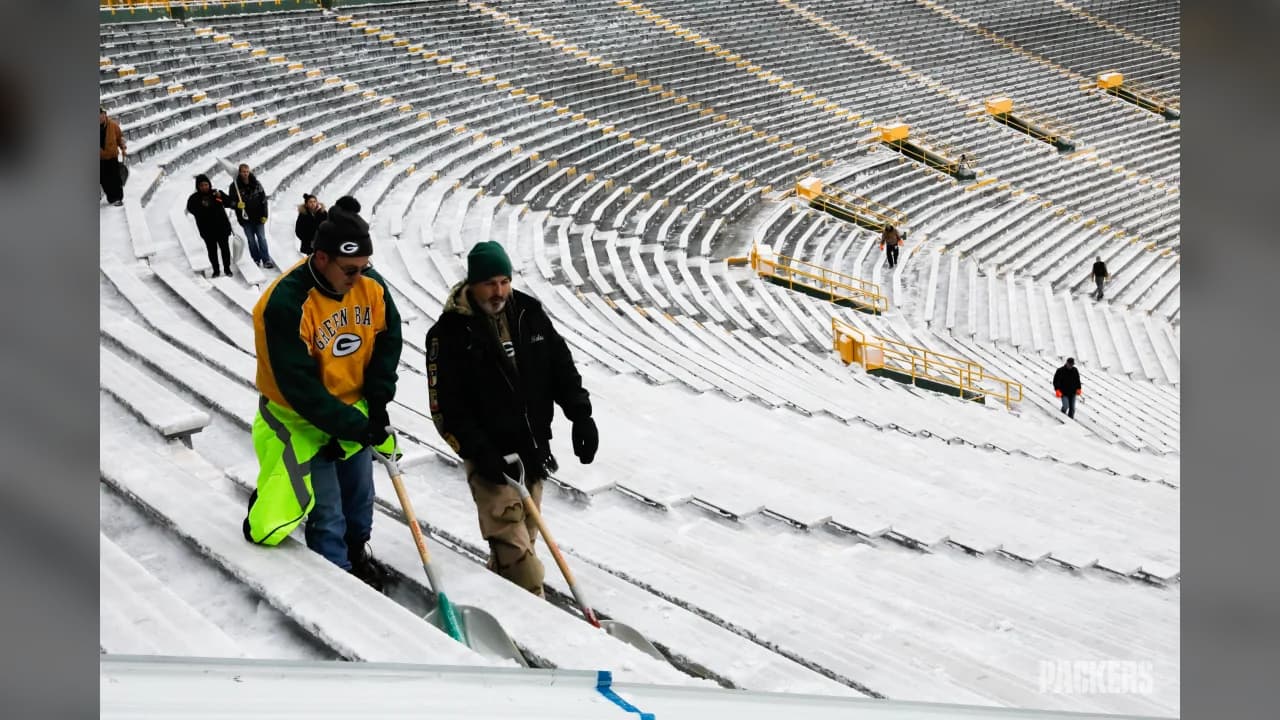 Así lució esta mañana Lambeau Field dias antes del juego entre Packers y Seahawks.